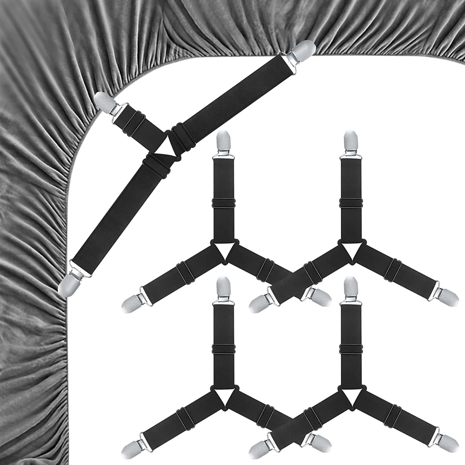 4 Pcs Bed Sheet Straps, Bedsheet Straps Clips, Bed Sheet Clips