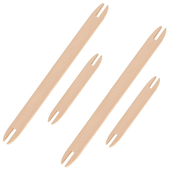 4 Pcs Beech Wood Weaving Shuttles, Large 11.8"x0.9" And Small 5.9"x0.9", For DIY Tapestry Loom Tools, Hand Weaving, Knitting, Craft Projects