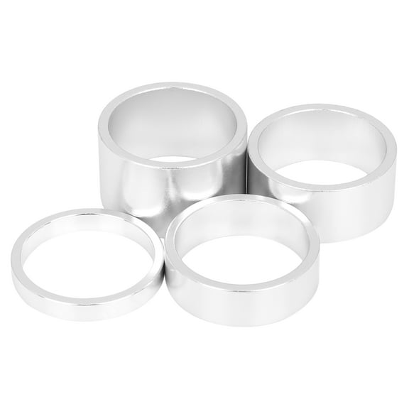 4 Pcs Bicycle Aluminium Alloy Handlebar Stem Spacers Fork Washer Silver Tone Fit 11/8inch Stem 5 10 15 20mm