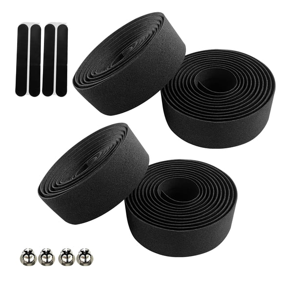 4 Pcs Bike Tape Handlebar Road Bicycle Grips Wrap Non-Slip Pads Black
