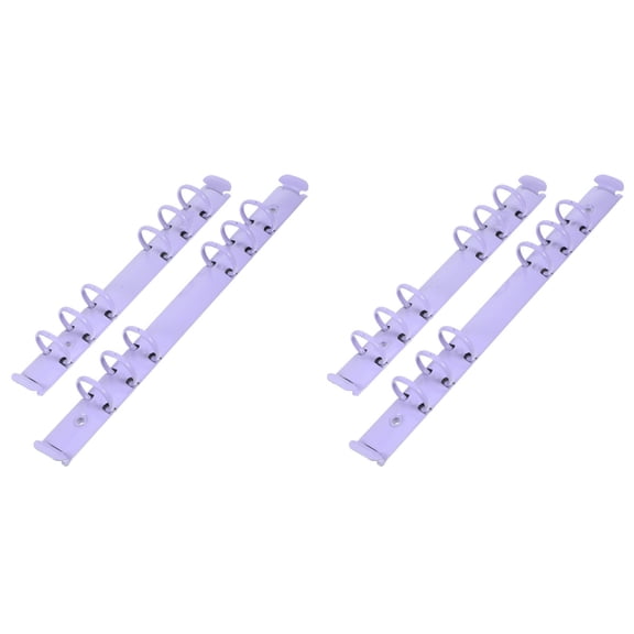 FENGGUIQU 4 Pcs Loose Leaf Binder Spine Inserts Metal Binder Clips for Hanging Purple Aluminum Alloy Add or Remove Pages Expandable
