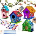 thumbnail image 1 of 4 Pcs Bird House Kits, Arts and Crafts for Kids Ages 4-8, DIY Birdhouse Crafts for Kids to Build and Paint, Painting for Kids Ages 4-12, Wooden Birdhouse Art, Birthday, Children's Day Gift, 1 of 8