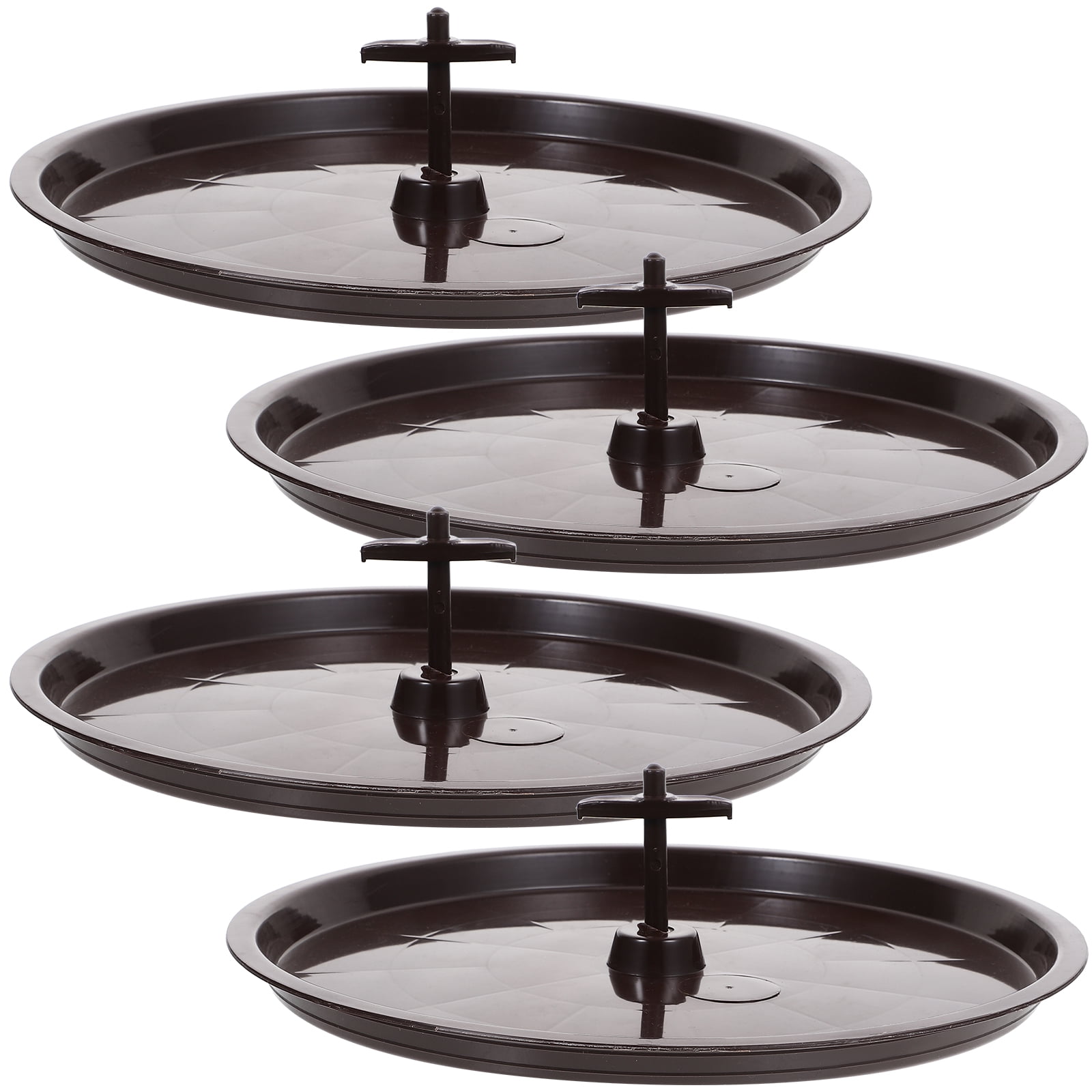 4 Pcs Bird Toilet Pan Poop Tray for Cage Round Serving Plastic Trays Birdcage Accessories