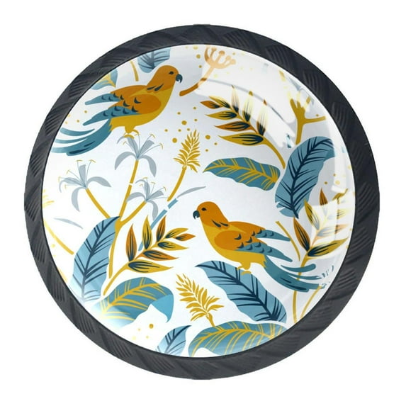 4 Pcs Bird in Kind Knobs for Kitchen Cabinet Cupboard Dresser Bookcase Drawer Pulls Handles Round Home Decor