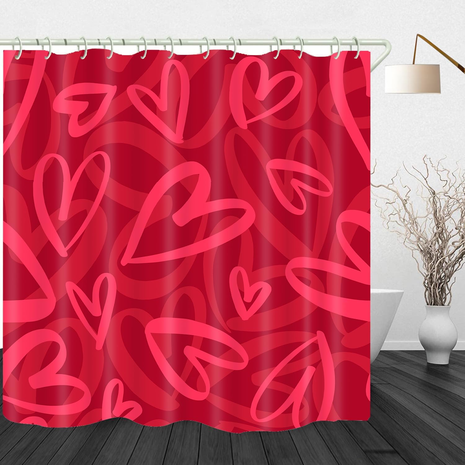 4 Pcs Birds Rustic Print Shower Curtain Set Bathroom Sets with