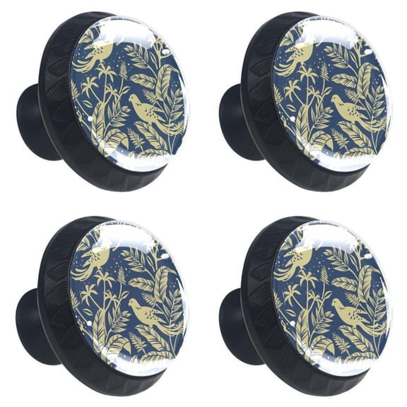 4 Pcs Birds in the Nature Knobs for Kitchen Cabinet Cupboard Dresser Bookcase Drawer Pulls Handles Round Home Decor