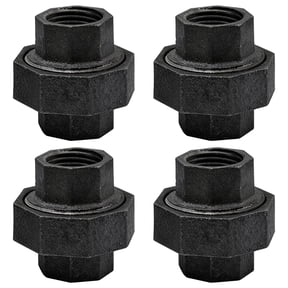 4 Pcs Black 3/4 in Cast Iron Pipe Fittings, Threaded LOFT Pipe Accessories with Female Thread, Malleable Pipe Fitting for DIY Shelf, Steampunk Decor Projects