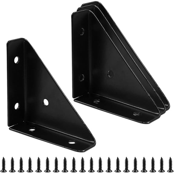 4 Pcs Black Bed Corner Supports Triangular Brackets