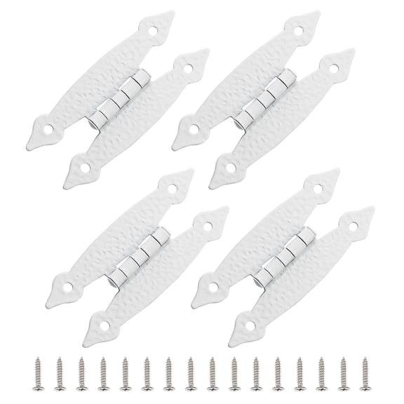 4 Pcs Black Flush H-Hinges, Cold Rolled Steel Flat Hinges for Cabinet Shutter Cupboard