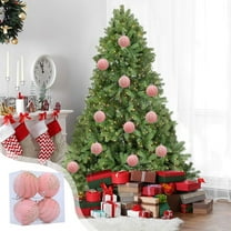 4 Pcs Black and Gold Christmas Ball Ornaments 2.36 Inches Christmas Tree Decoration Ornaments Glitter Plastic Stripe Dot Snowflake Hanging Ball Decorations for Home Indoor Outdoor