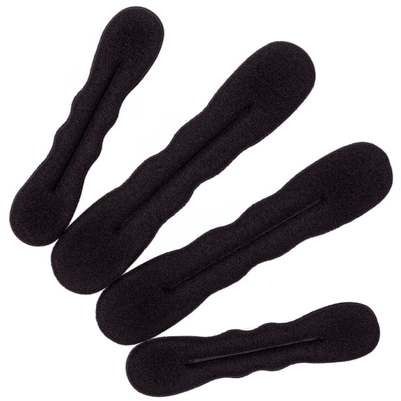 4 Pcs Black Magic Hair Foam Donuts 2 Large 2 Small Bun Maker