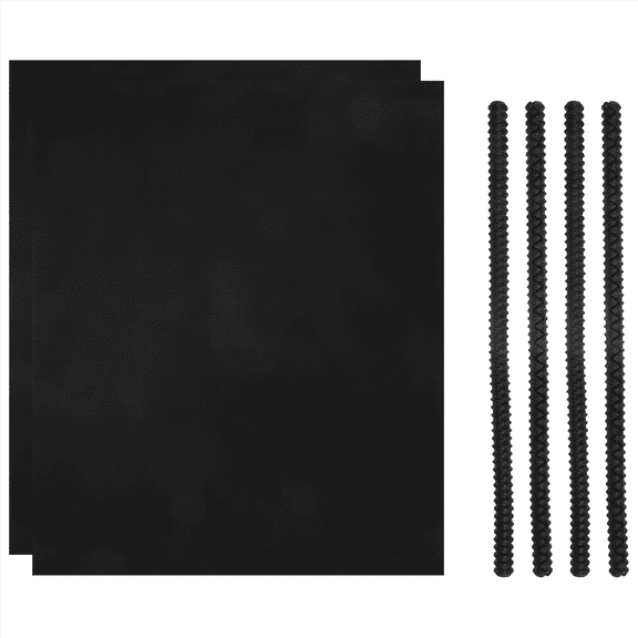 4 Pcs Black Oven Shelf Silicone Rack Guard + 2 Non Stick Liners Mat for Keeping Clean and Protecting