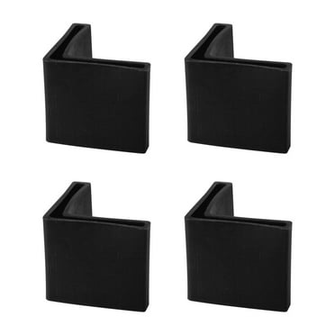 4 Pcs Black Plastic Angle Iron Foot Pad L Shaped Edge Leg Cover 25mmx25mm