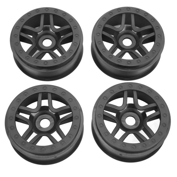 4 Pcs Black Plastic Hex Hub Wheel Rims for Slash 2 /4WD 1/10 Remote Control Car