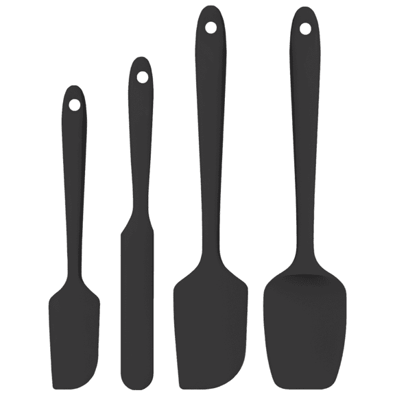 4 Pcs Food-Safe Silicone Spatula Set, Heat Resistant to 600F, Seamless Hygienic Design, Non-Scratch Nonstick Cookware, 4-Piece Baking Set for Mixing, Icing & Spreading