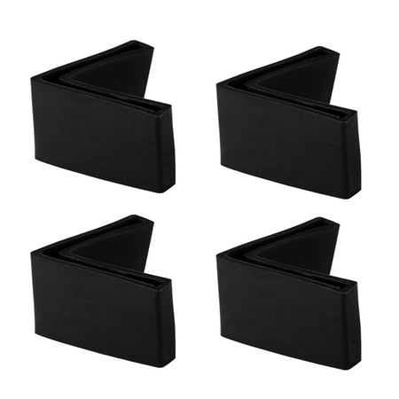 4 Pcs Black Soft PVC Angle Iron Foot L Shaped Edge Leg Cover 63mm x 63mm