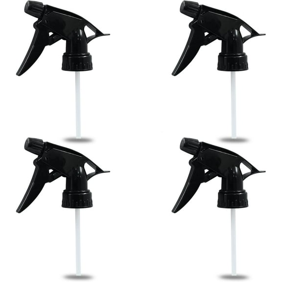 4 Pcs Black Spray Bottle Nozzles Replacement Trigger Sprayers with Mist Stream Sprayer fit Standard 28/400 Neck Bottles for Garden, Home, Kitchen, Office