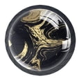 thumbnail image 1 of 4 Pcs Black and Gold Texture Knobs for Kitchen Cabinet Cupboard Dresser Bookcase Drawer Pulls Handles Round Home Decor, 1 of 8
