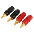 4 Pcs Black and Red Audio Speaker Binding Post For Banana Jack Adapter