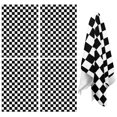 thumbnail image 1 of 4 Pcs Black and White Checkered Pattern Funny Kitchen Towels, Microfiber Dish Towels, Kitchen Tea Towels Set 18" X 26", 1 of 6