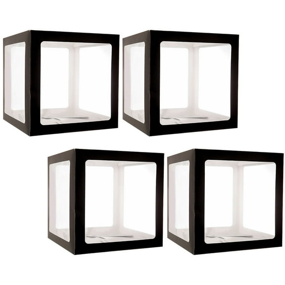 4 Pcs Black and White Decor Clear Ballons Balloon Box Graduation Boxes Balloons Baby with Letters Transparent Block