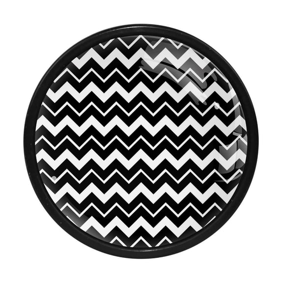 4 Pcs Black and White Stripes Knobs for Kitchen Cabinet Cupboard Dresser Bookcase Drawer Pulls Handles Round Home Decor
