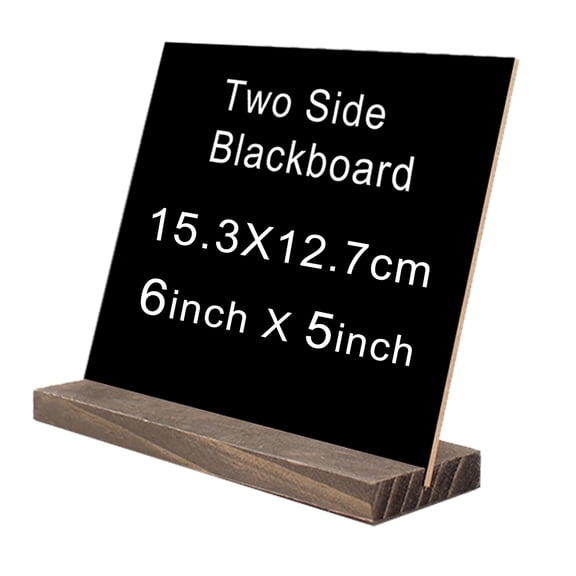 4 Pcs Creative Doublesided Blackboard Writing Board with a Solid Base for Home Bar Hotel Decoration