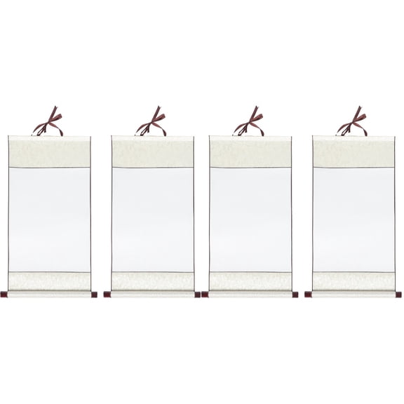4 Pcs Chinese Scroll Paper Set, Blank Hanging Scrolls for Drawing, Painting, and Traditional Practice