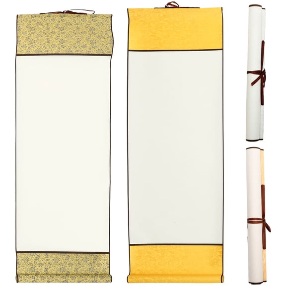 4 Pcs Blank Scroll Rice Paper Chinese Painting Art Wall Drawing Scrolls Calligraphy and Couplet