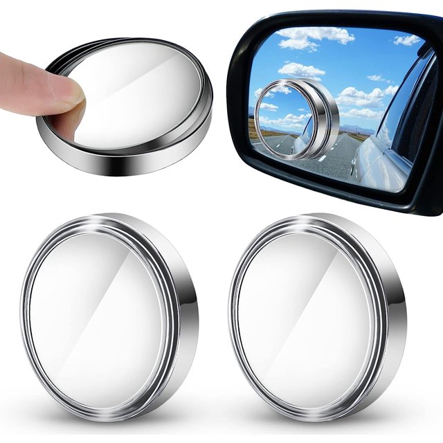 2 Pack 360° Adjustable Blind Spot Mirrors – Wide Angle Convex For Car/Truck