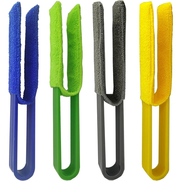 4 Pcs Blinds Duster, Blind Cleaner with 4 Microfiber Sleeves, Removable Reusable Dual Head Blinds Cleaning Tool, Duster for Window, Air Conditioner Vents, Fans, Car Vents