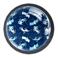 thumbnail image 1 of 4 Pcs Blue Dogs Knobs for Kitchen Cabinet Cupboard Dresser Bookcase Drawer Pulls Handles Round Home Decor, 1 of 8