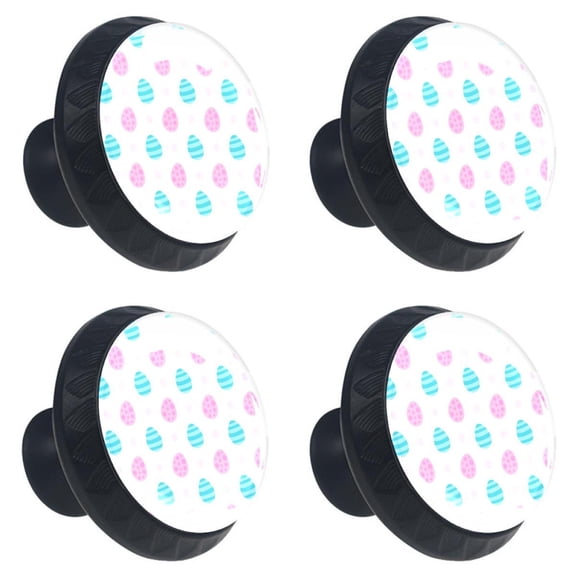 4 Pcs Blue & Pink Eggs Knobs for Kitchen Cabinet Cupboard Dresser Bookcase Drawer Pulls Handles Round Home Decor