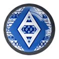 thumbnail image 1 of 4 Pcs Blue and White Geometry Knobs for Kitchen Cabinet Cupboard Dresser Bookcase Drawer Pulls Handles Round Home Decor, 1 of 8