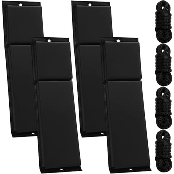 4 Pcs Boat Bumpers for Docking 22.4 x 6.9 x 2.5 Inch Boat Safe Dock Bumpers Black Contour Fender with 4 Pcs 5' x 0.4'' Fender Line for Marine Hull Pontoon Accessories$$Watercraft