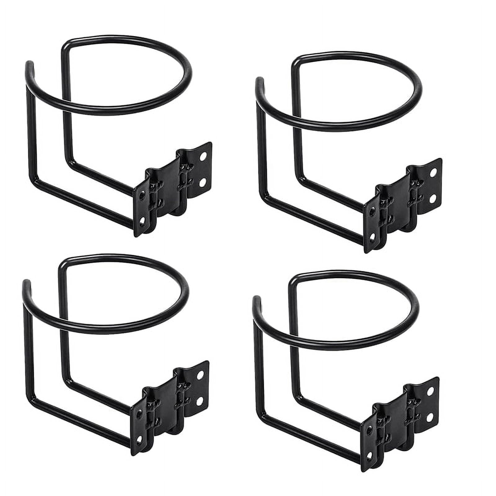 TIHOOD 2-Pack Stainless Steel Boat Cup Holders - Black Coating Universal Drink Holders For Boat, Truck, RV, Swing