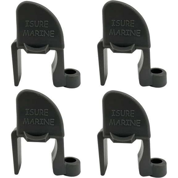 4 Pcs Boat Fender Clips Boat Quick Adjust Pontoon Boat Square Rail Fender Cleats/Clips/Hanger for Bumpers Black