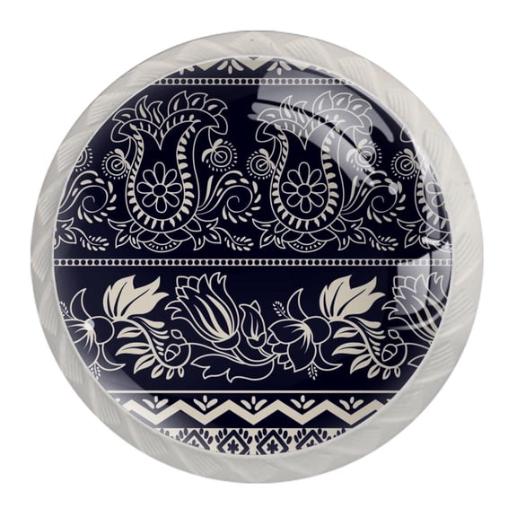 4 Pcs Bohemia Boho Knobs for Kitchen Cabinet Cupboard Dresser Bookcase Drawer Pulls Handles Round Home Decor