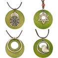 thumbnail image 1 of 4 Pcs Boho Vintage Pendant Necklaces Colorful, 1 of 7