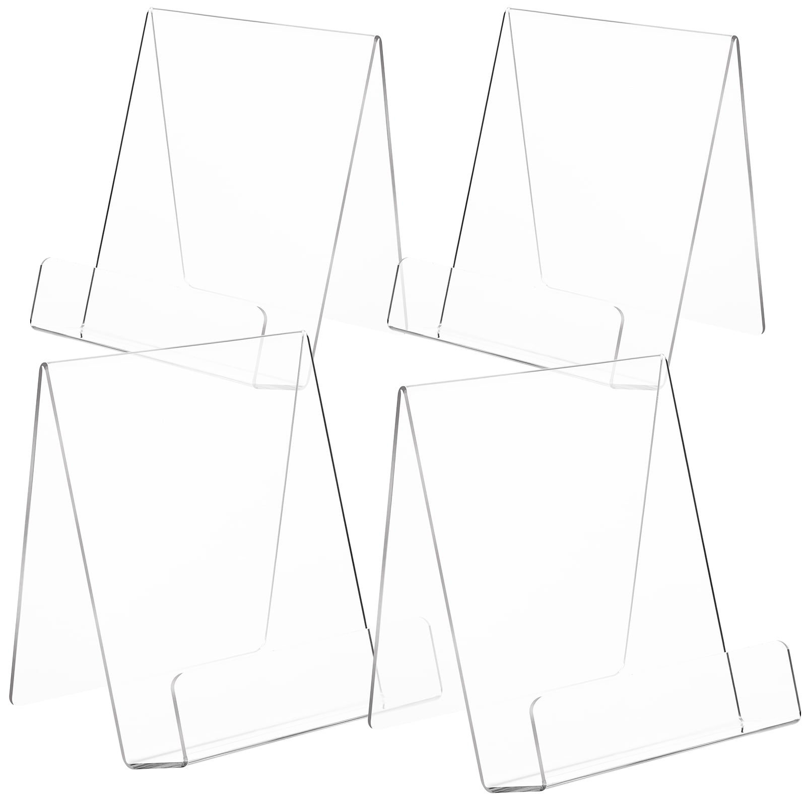 4 Pcs Book Display Stand Clear Book Stand Acrylic Easel Bookstore