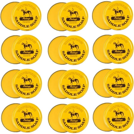 Fiebing's Yellow Saddle Soap for Leather (12 Pack, 3.5 oz Each, 42 oz Total) - Leather Cleaner & Conditioner to Soften, Protect & Restore Leathercraft - Leather Soap for Car Seat, Couch, Shoe, Purse