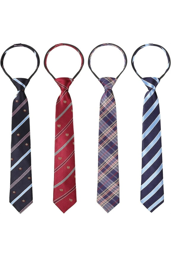4 Pcs Boy's Neck Tie for Youth Kids Tie Infant Necktie for Wedding Graduation
