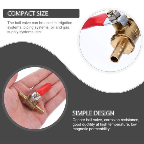 4 Pcs Brass Ball Valve Hose Air Ball Valve Gas Shut off Valve Water Valve Fuel Shutoff Valve