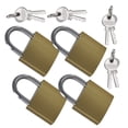 thumbnail image 1 of 4 Pcs Brass Padlock Suitcase Mini Small Locks with Keys Keepsake for Locker Drawer, 1 of 6