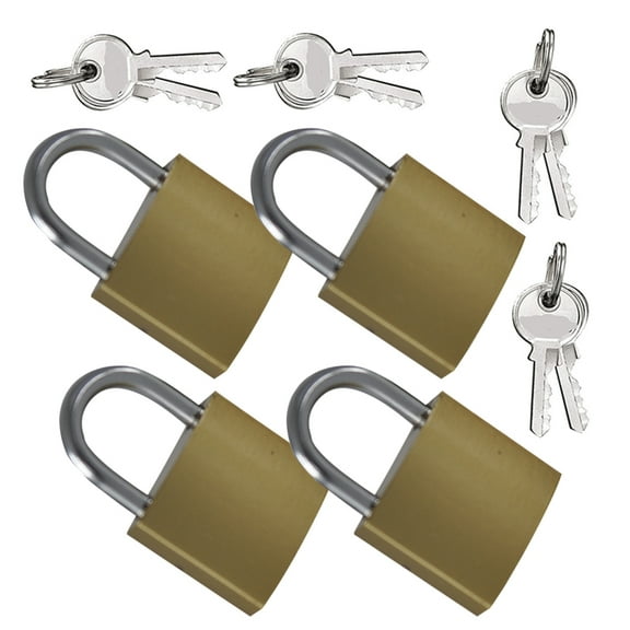 4 Pcs Brass Padlock Suitcase Mini Small Locks with Keys Keepsake for Locker Drawer