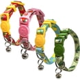 thumbnail image 1 of 4 Pcs Breakaway Cat Kitten Collar with Bell Quick Release Safe Buckle, 1 of 6