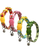 4 Pcs Breakaway Cat Kitten Collar with Bell Quick Release Safe Buckle
