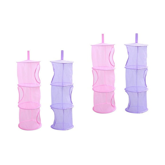 4 Pcs Breathable Hanging Bag Clothes Drying Rack Hanger Foldable Laundry Indoor