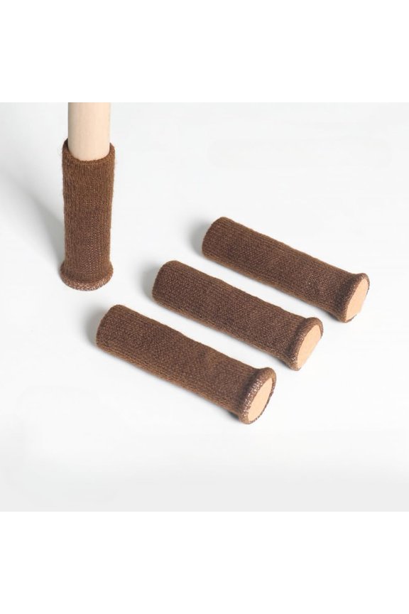 4 Pcs Brown Chair Leg Socks, Non-Slip Furniture Floor Protectors, High Elastic Chair Leg Caps for Hardwood Floors, Noise Reduction