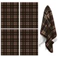 thumbnail image 1 of 4 Pcs Brown and Red Checkered Pattern Funny Kitchen Towels, Microfiber Dish Towels, Kitchen Tea Towels Set 18" X 26", 1 of 6